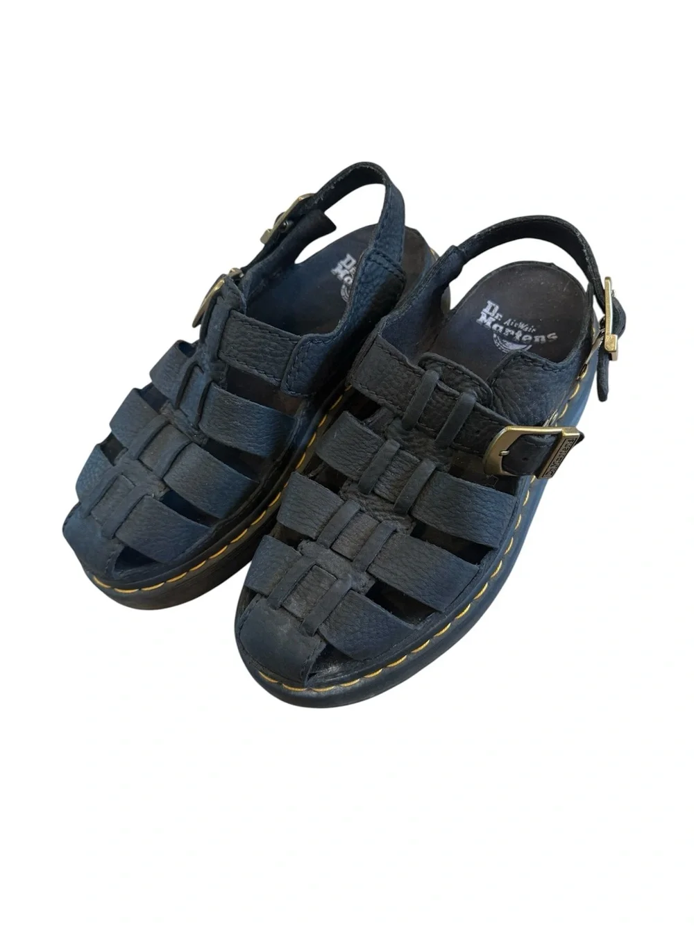 Dr. Martens Fisherman Sandals Womens 8 Black Leather Platform Chunky Y2K Wrenlie